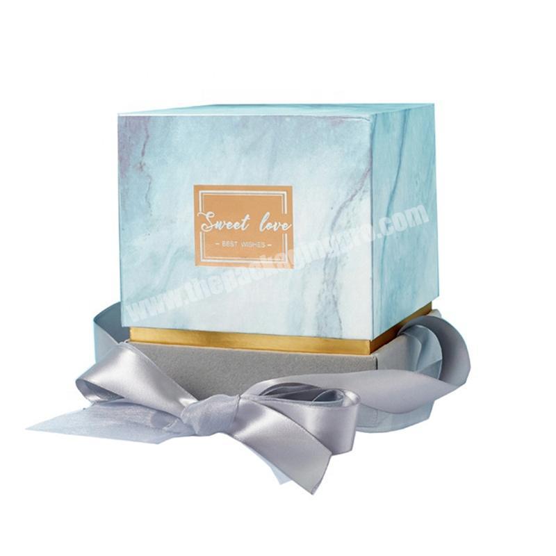 Customized Two Piece Designer Empty Perfume Packaging Gift Boxes Cosmetics Mug Bottle Storage Box With Ribbon