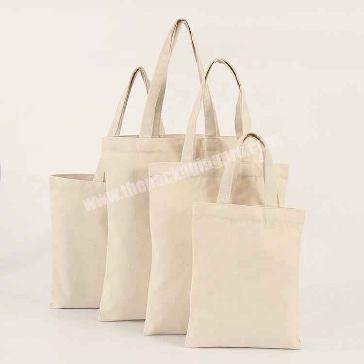 Customized white blank pure cotton canvas advertising general shopping tote bag with logo