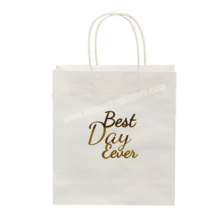 Customized White kraft gift craft paper shopping Bags for sale