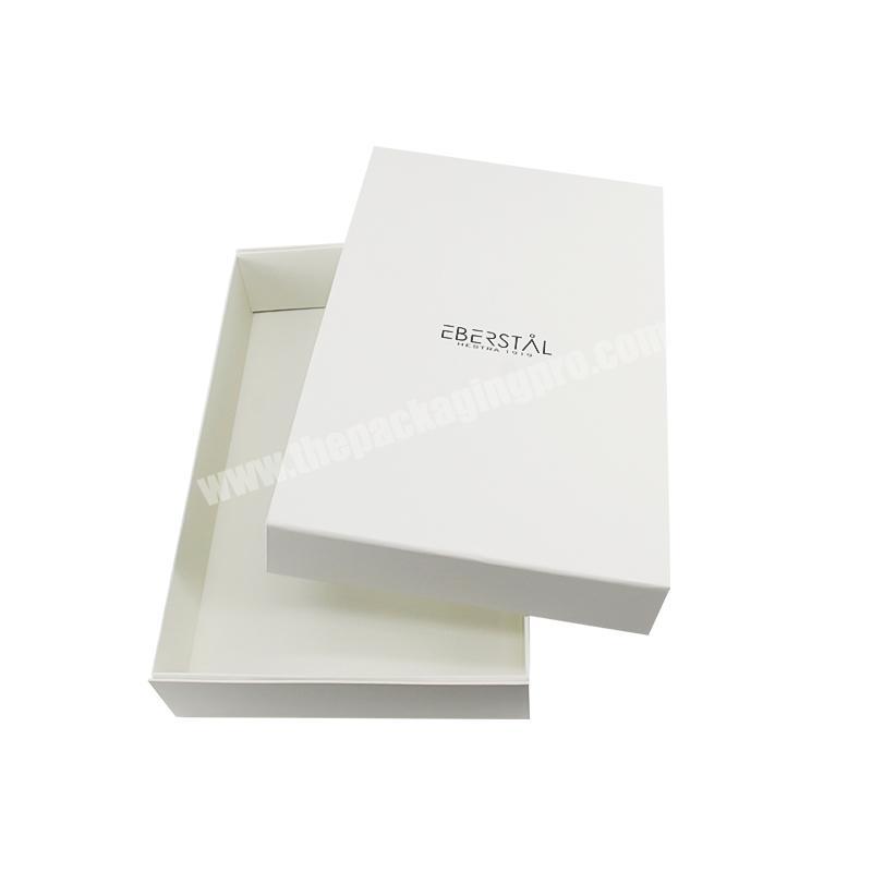 Customized white square lid and base white paperboard gift box packaging