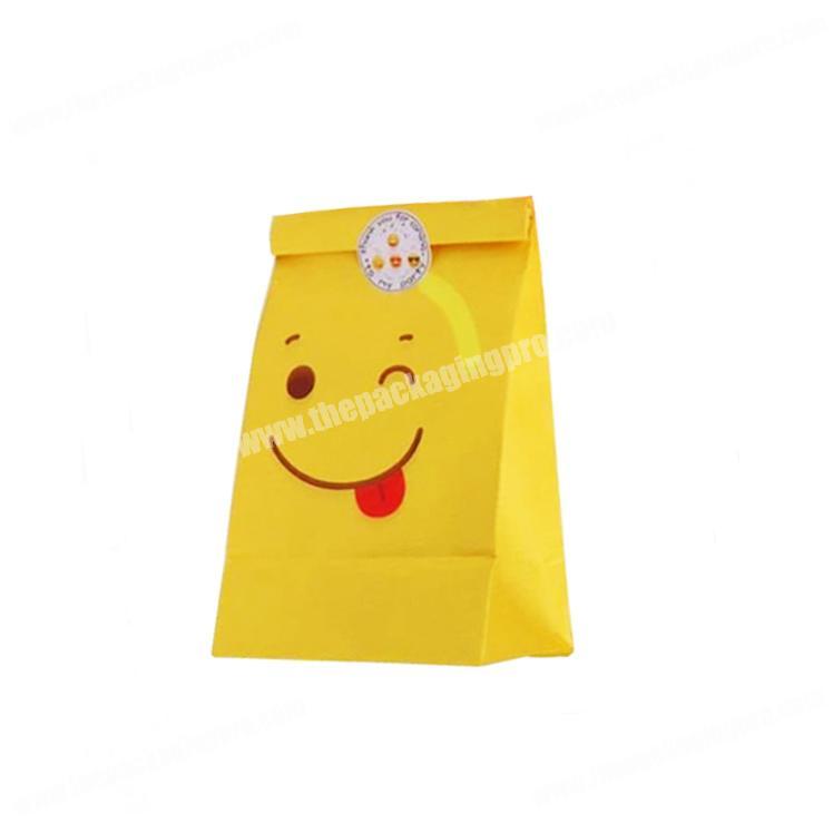 Cute cartoon emoji pattern accept customized gift food paper bag