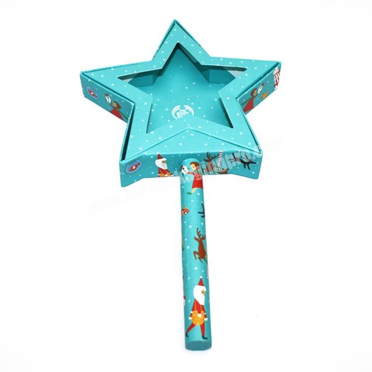 Cute Design Cartoon Decorative Children Toy Five-pointed Star Shape Top Clear Gift Box Packaging
