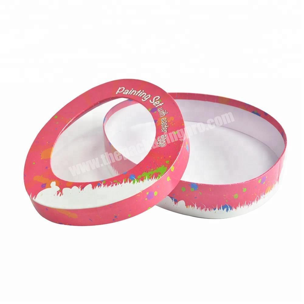 Cute Egg Shape Christmas Design Gift Paper Boxes With PVC Window And Color Printing