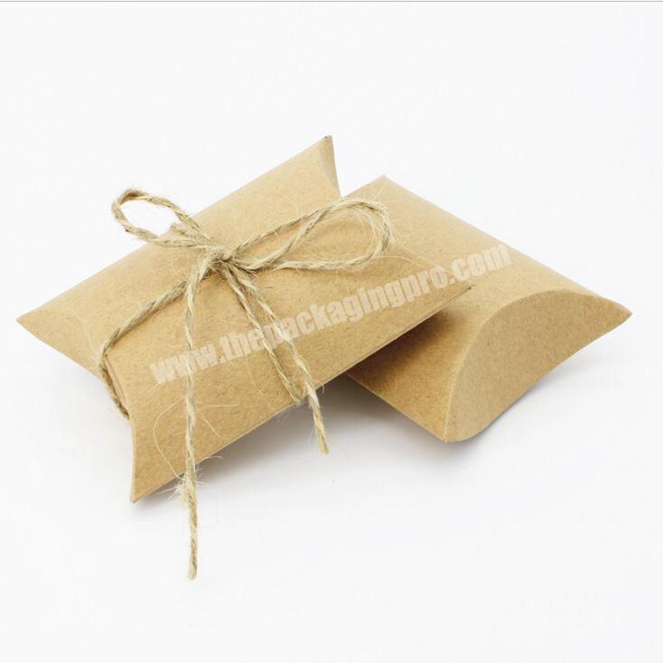 Cute Kraft Paper Pillow Candy Box Wedding Favors Gift Boxes Home Party Christmas Packing Box