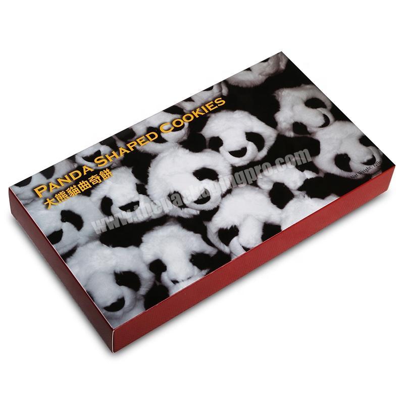 Cute panda shaped cookies retail food paper packaging box custom
