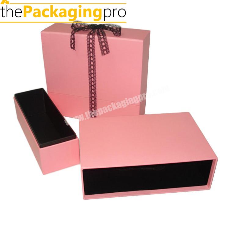 cute pink gift box with ribbon