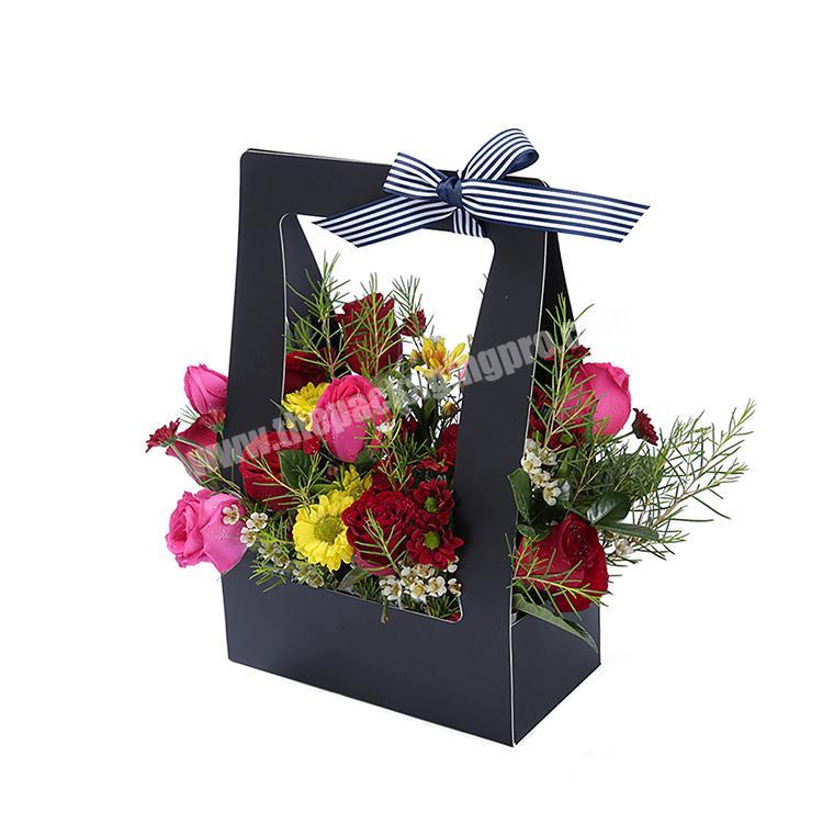 Cute portable paper printing packaging box for flowers