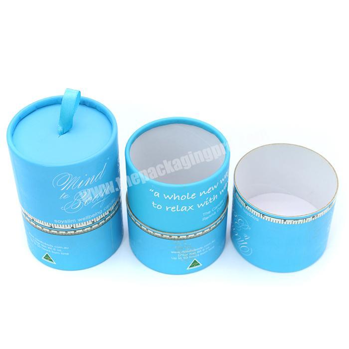 Cute small custom made recycled round box paper cylinder candle box