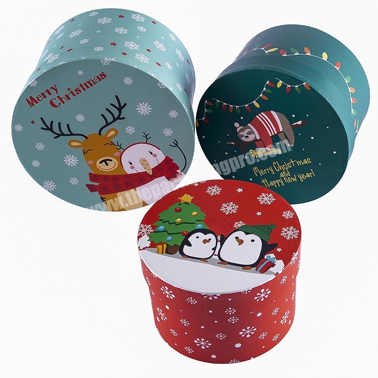 Cylindrical Exquisite Christmas Paper Box Cartoon Round Paper Box Cute Gift Paper Box For Christmas