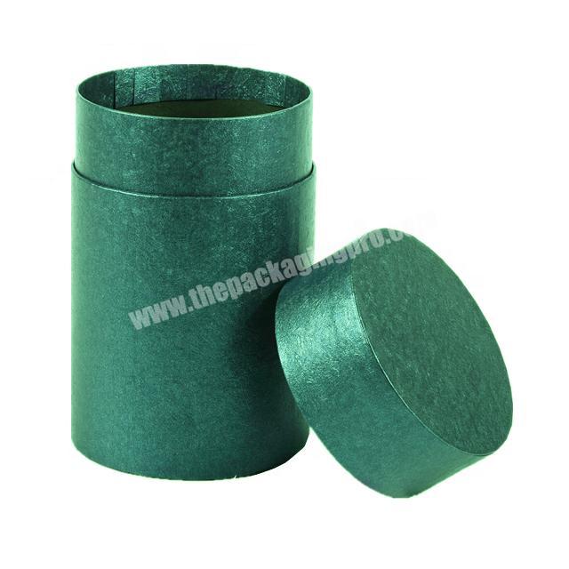 Cylindrical green cardboard Paper Gift Box packaging boxes