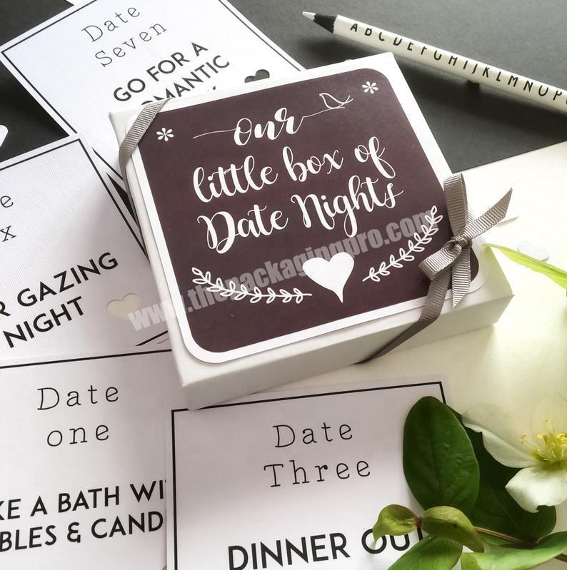 Date Night Box Ideas Cards Anniversary Gift Paper Box for Friend&Family