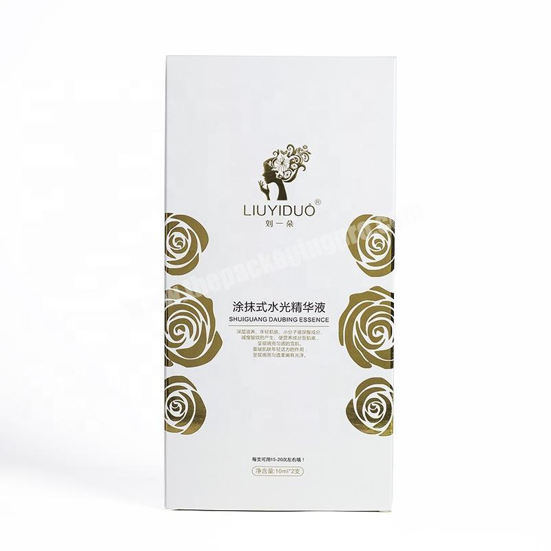 Daubing pure essence cosmetic rose gold hot stamping paper packaging box