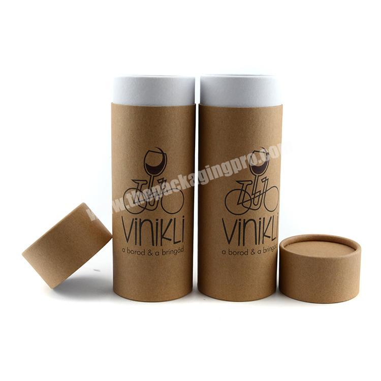 Decorative round brown kraft paper box biodegradable kraft paper tube box