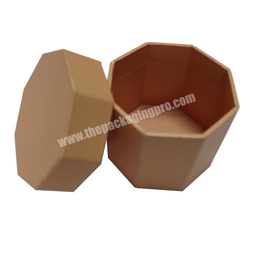 deft design small cardboard octagonal decorative storage gift box with lid