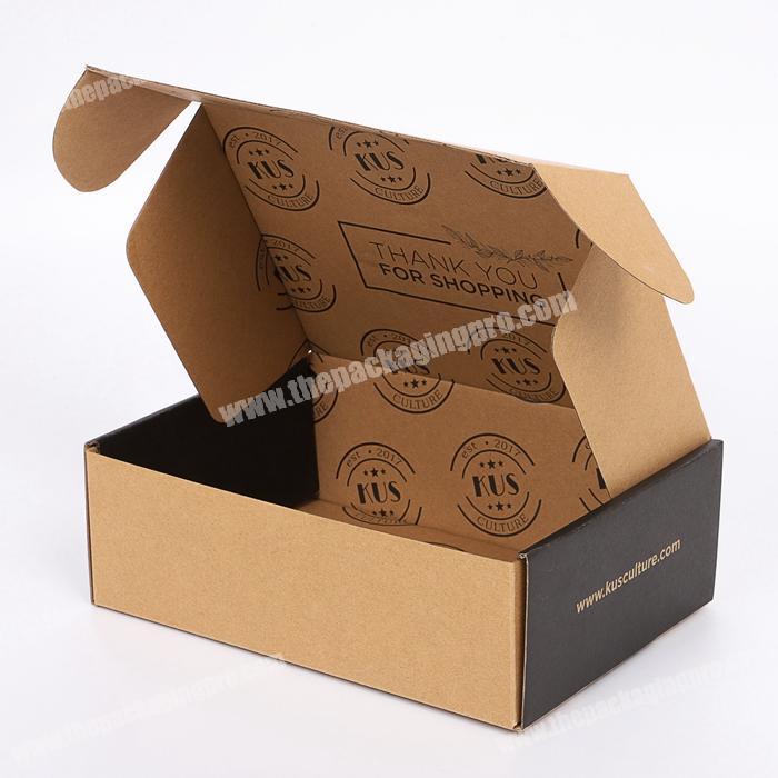 deluxe matte lamination black corrugated cardboard custom logo apparel shipping boxes