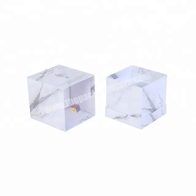 design brand square rigid paper marble candle box