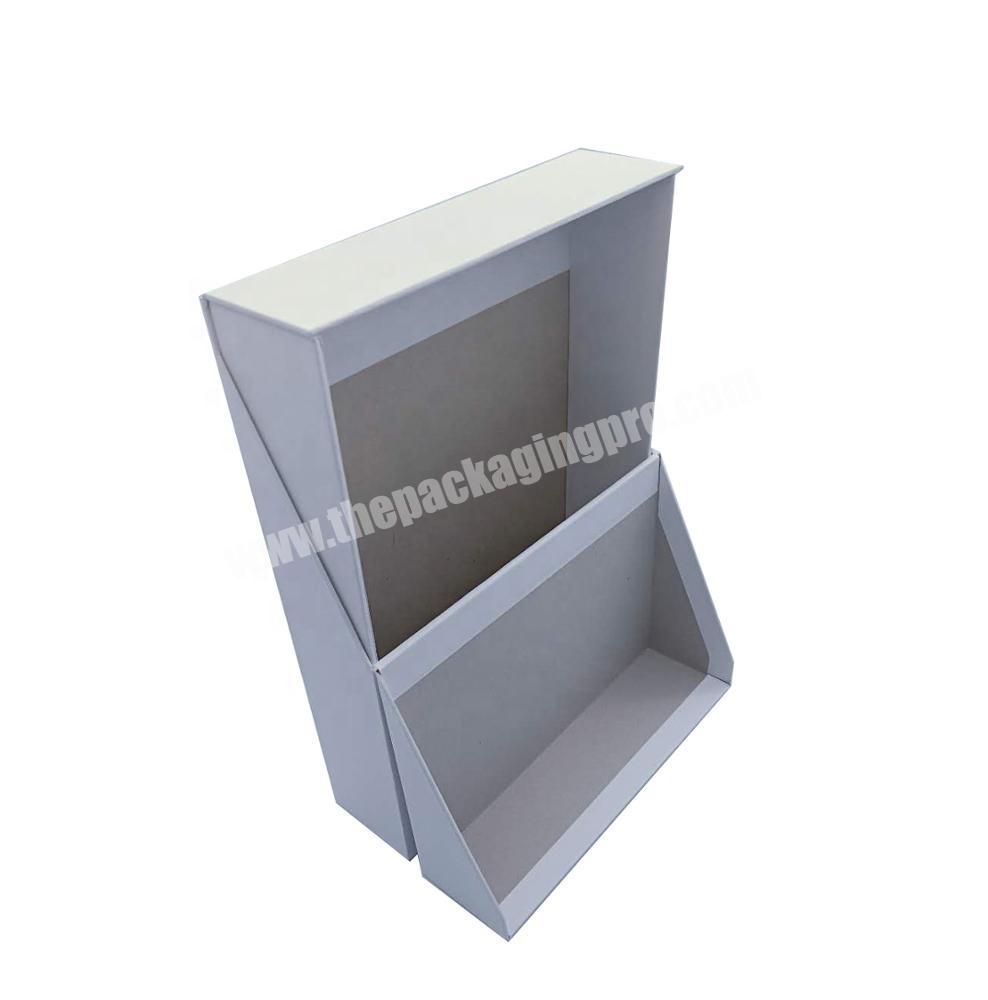 diagonal lid and gusset custom rectangular white large paperboard slipcase paper file document box hinged for storage