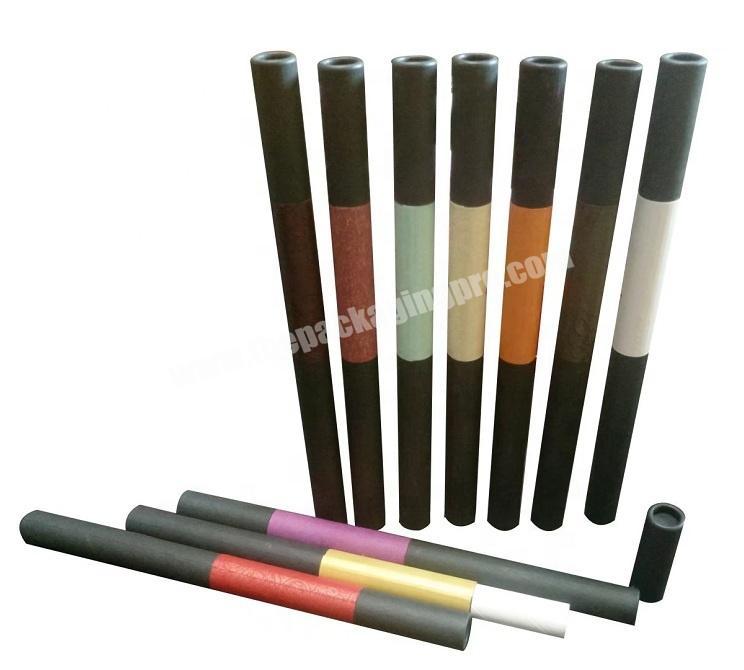 Diameter 1.5cm Black Rolled Edge Special Paper Tube with Adhesive Sticker for Incense Packaging
