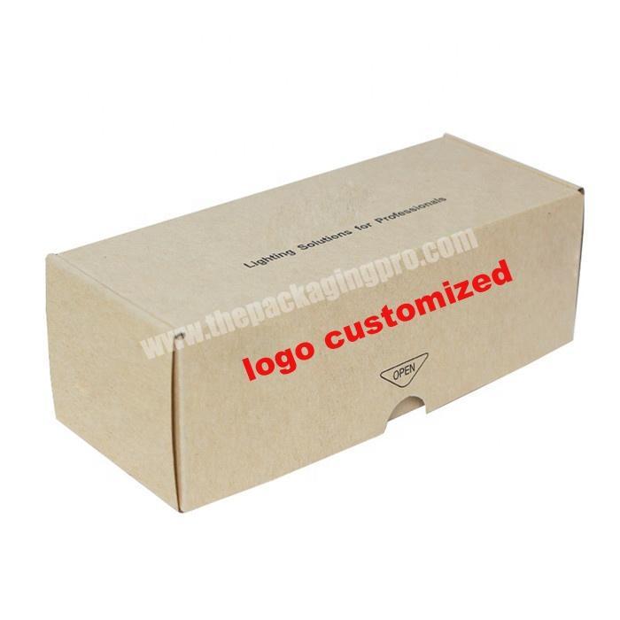 Die cut folding corrugated mailing pack box with custom logo printed