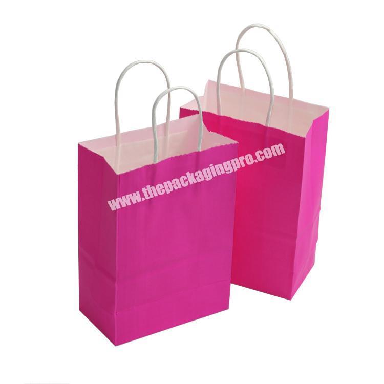 Different Color Plain White Kraft Paper Bag A4 Size With Paper Rope Handle