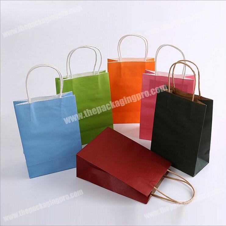 Different colors Customizable Printed Small Recycled Mini Kraft Paper Gift Bag