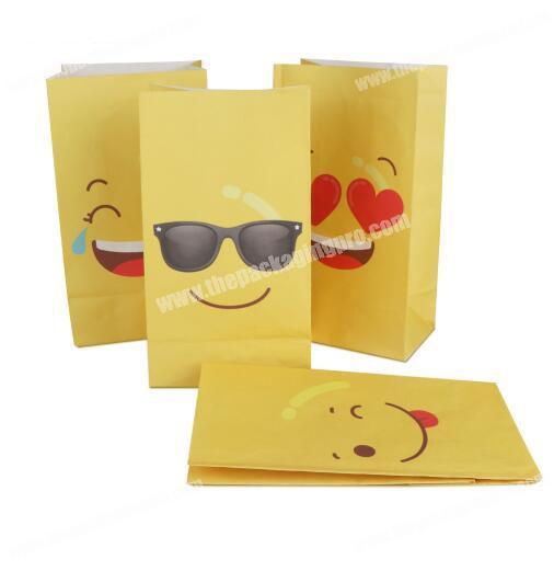 Different Expressions Printed Paper Bag Custom Kraft Paper Bag For Food Tea Cake
