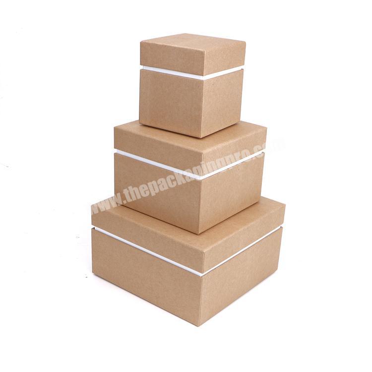 Different Size Customized Cardboard Lift-Off Lid Plain Craft Paper Boxes