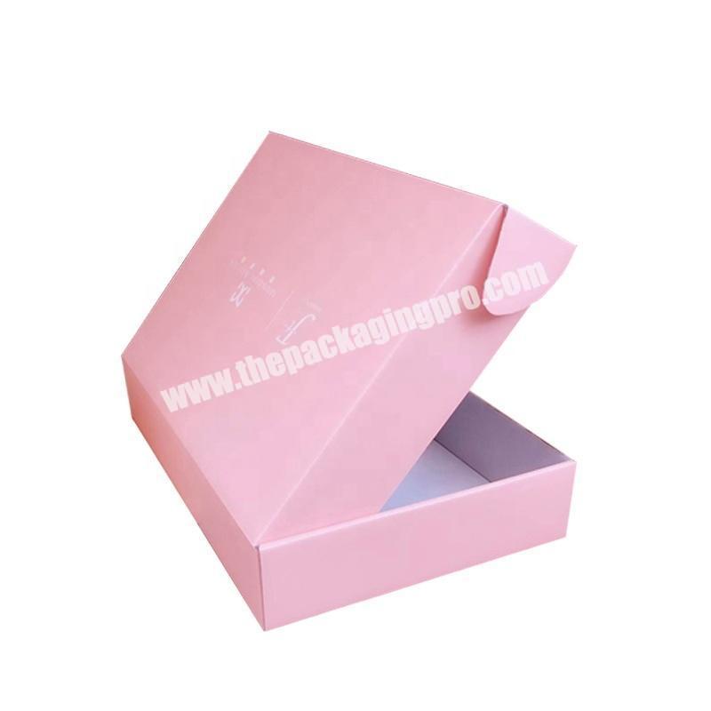 Different Size Pink Paper Cardboard Boxes Customized T-Shirt Gift Packaging Box With Logo