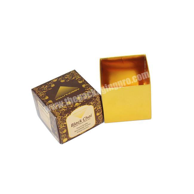 Different Sized Gift Premium Packaging Custom Empty Gold Cardboard Tea Box