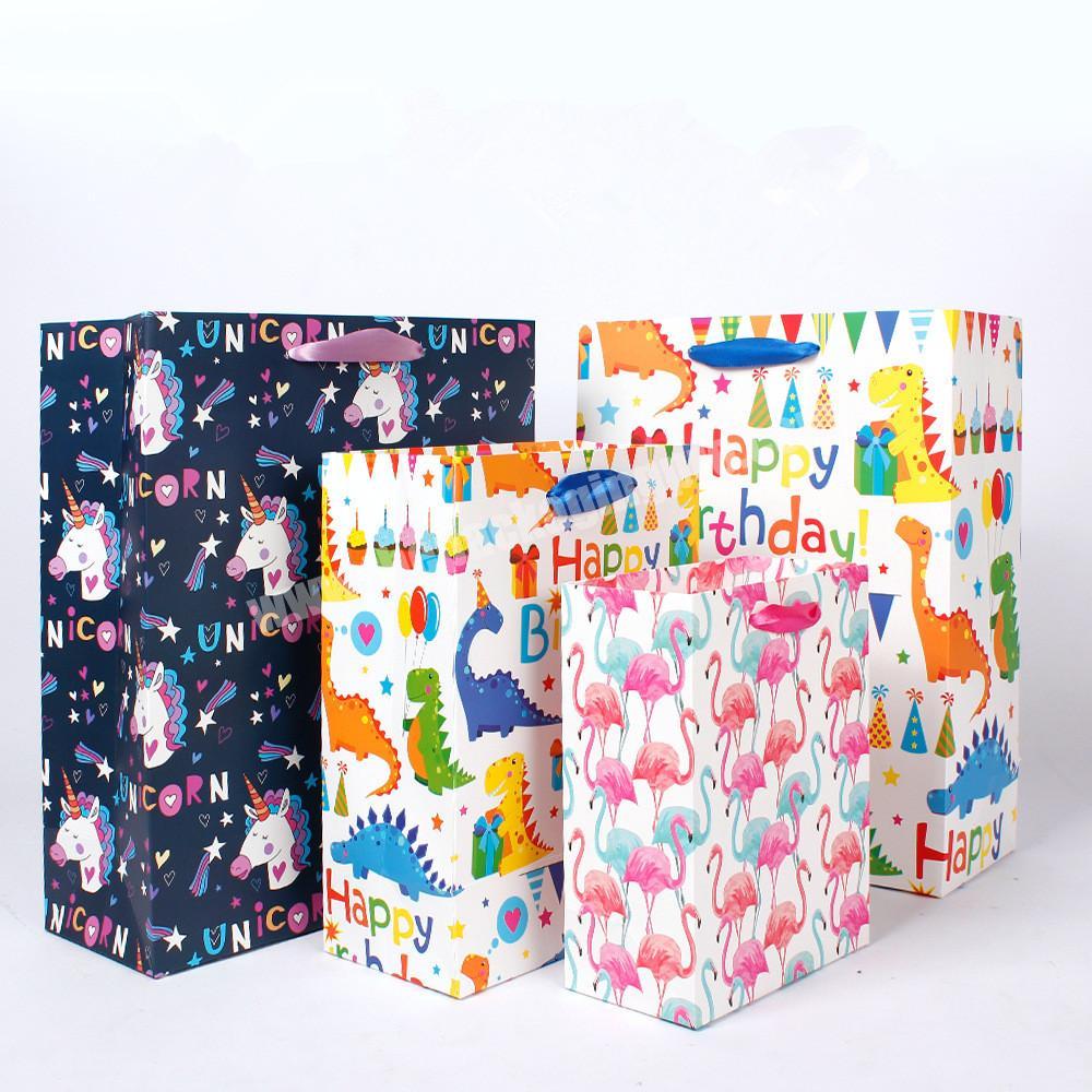 Digital printing animals pattern gift paper bags with customized logo
