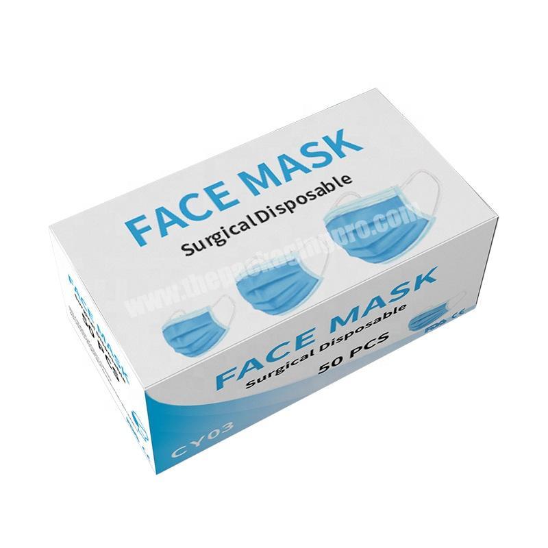 Directly factory wholesale disposable mask products packaging custom boxes