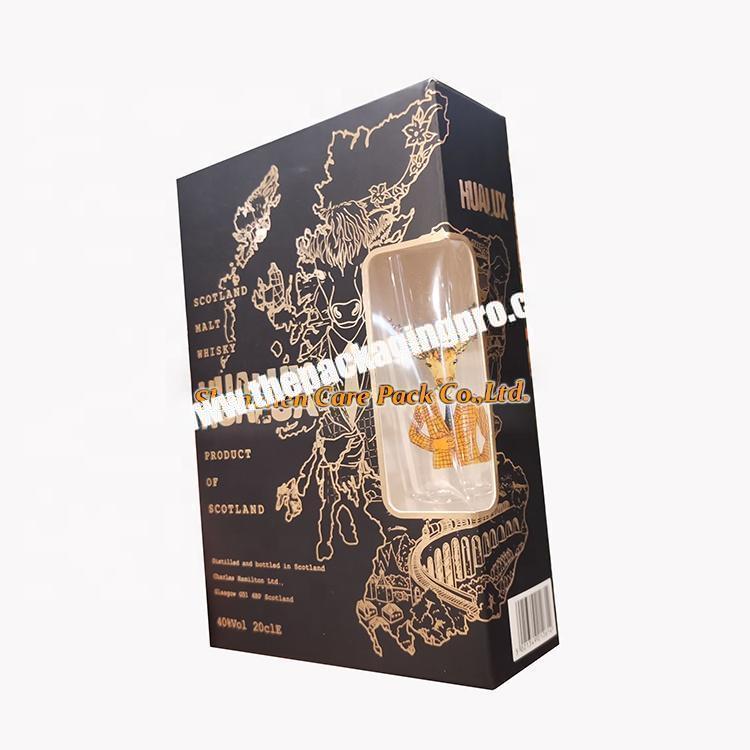 Display Custom Small bottles Paper Wine Set Packaging Box with paper insert
