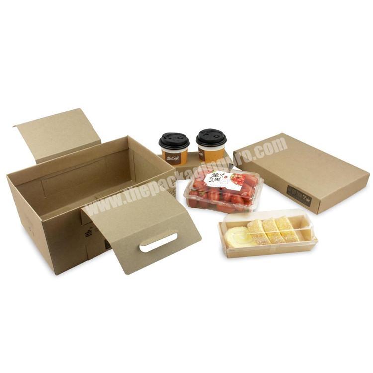 Disposable 100% Eco friendly custom take out different size paper kraft food to-go boxes