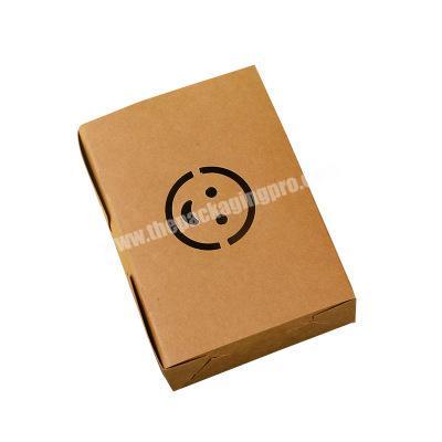 Disposable Food Package Box Holoow Foldable Kraft Paper Box