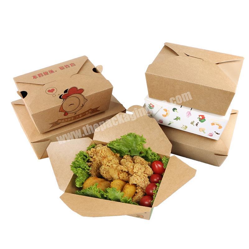 disposable kraft brown food boxs custom take out container food box biodegradable takeaway boxes