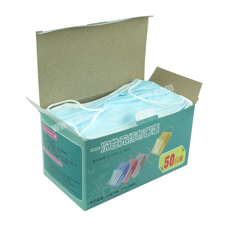 Disposable protective non woven fabric face mask packaging paper box printed in JapaneseEnglish