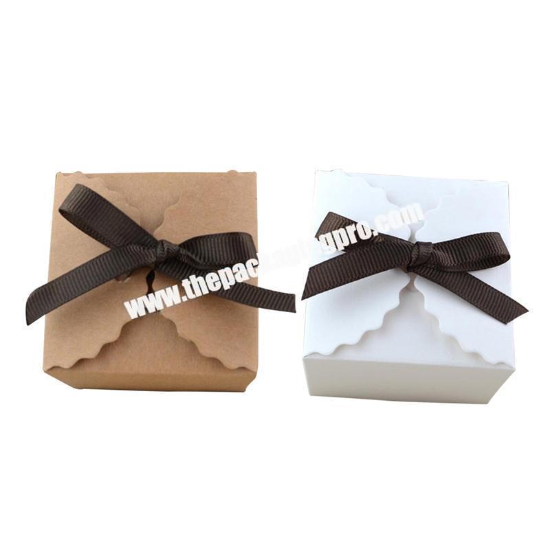 DIY Wedding Packaging  Favor Gift Box Small Sweet Candy Box Kraft Paper Box With Ribbon