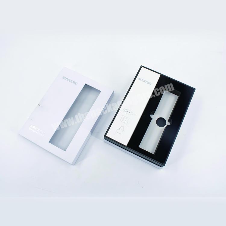 Dongguan custom luxury white gift window box with EVA foam insert