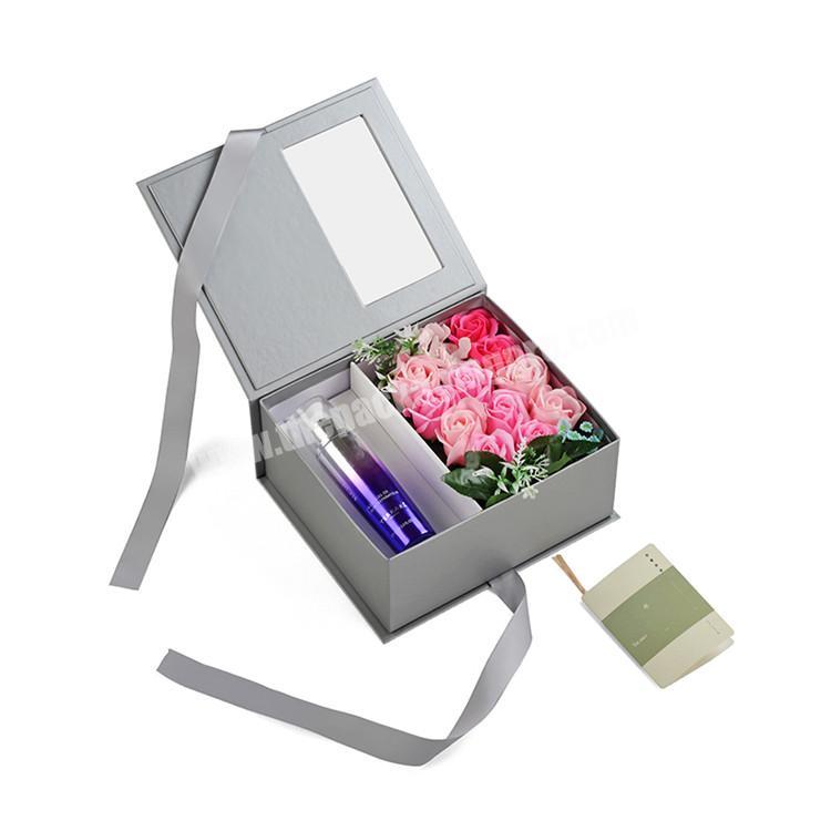 Dongguan Customized transparency cover cardboard packaging gift box for flower
