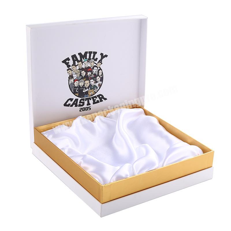 Dongguan Factory Custom Luxury White Cardboard Cosmetic Packaging Gift Box Lined with Silk