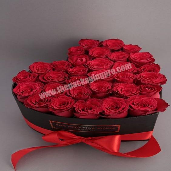 Dongguan High Quality Heart Shape Fancy Luxury Customized Velvet Wholesale Flower Boxes