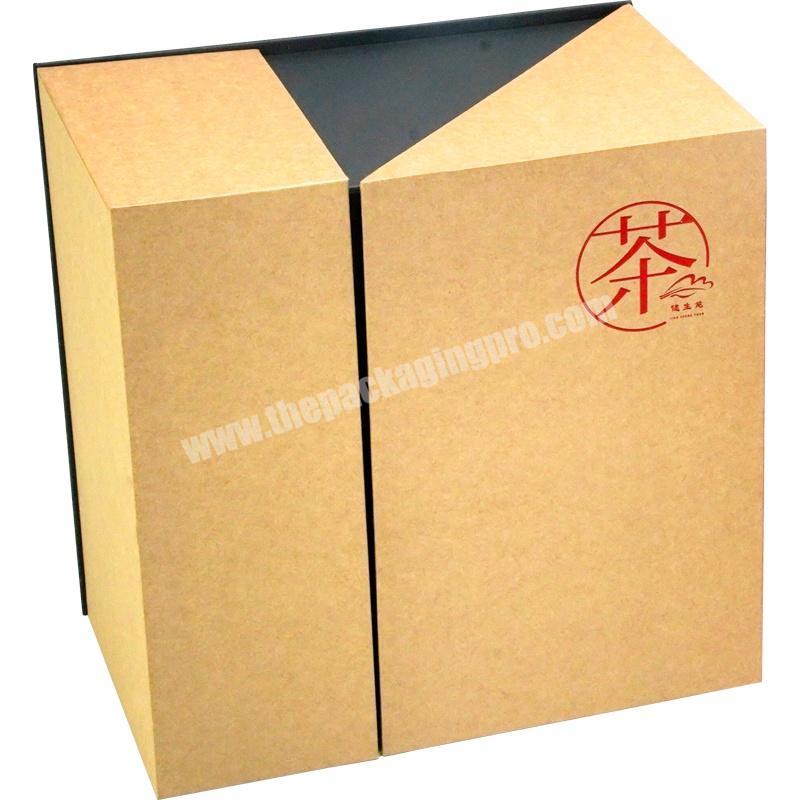 Dongming custom kraft paper folding rigid gift box packaging luxury holiday paper box with logo red gold stamping