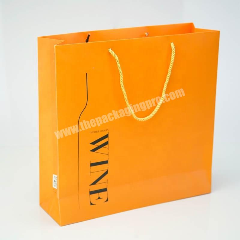 Dongming custom printed recycled wine paper bags for wine gift box packaging