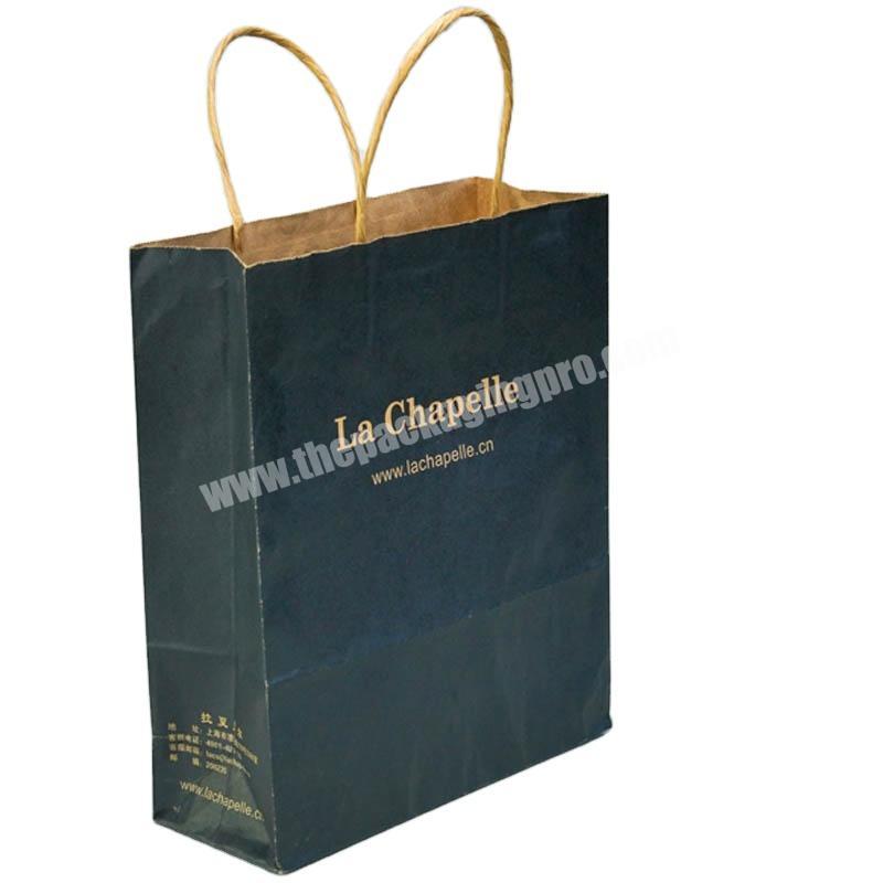 Dongming well-known apparel brand customized brown kraft paperbag with logo print and high performance