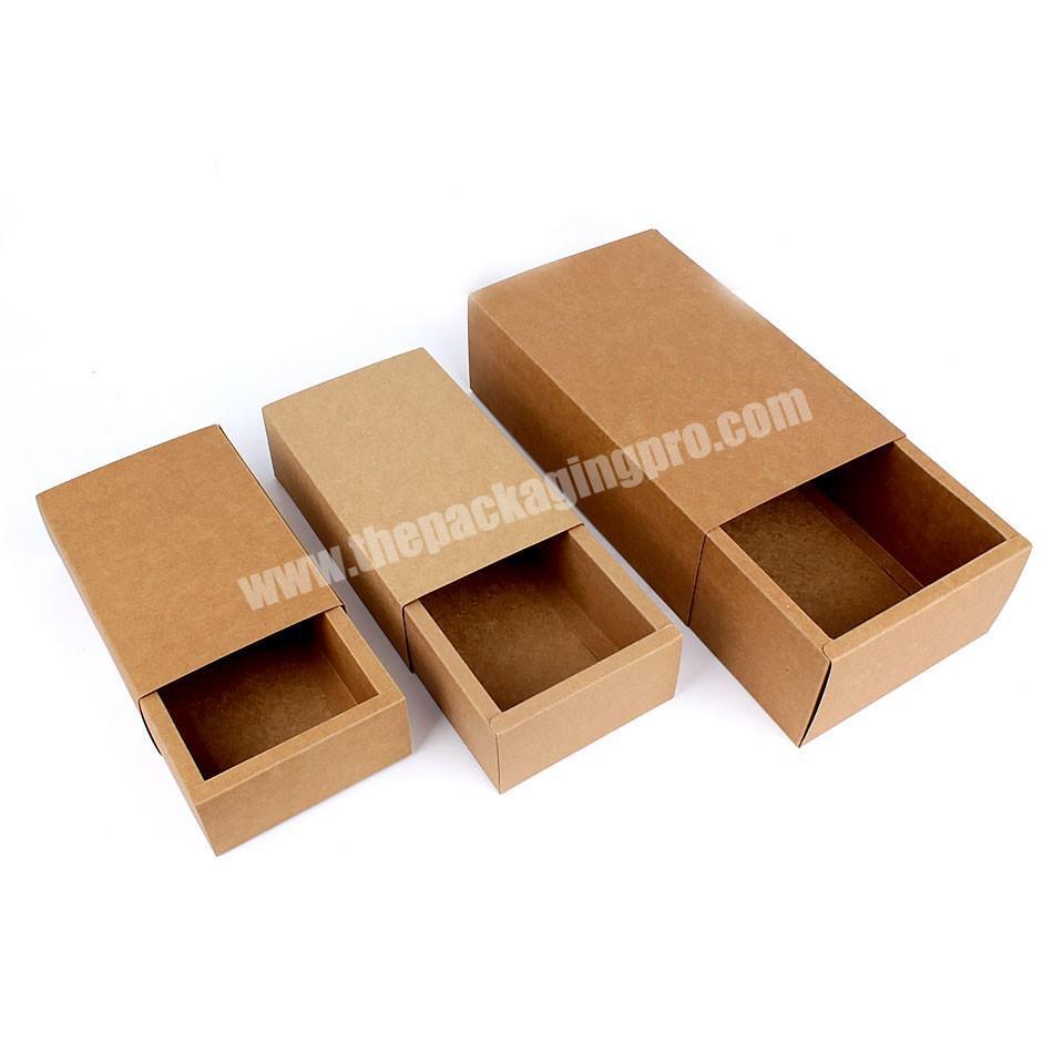 Drawer box carton custom kraft paper rectangular small gift box custom printed logo for sock and baby clothing