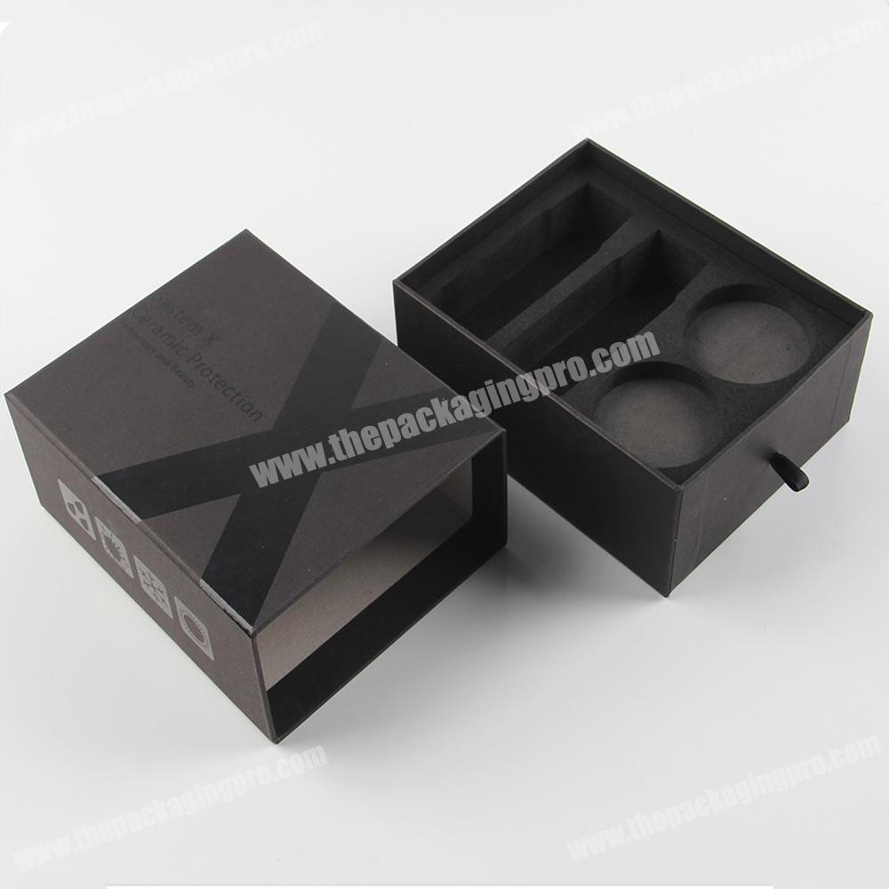 drawer paper box insert EVA cover velvet custom logo for gift and craft
