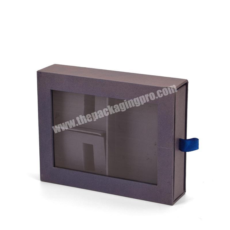 drawer paper packaging box with clear window