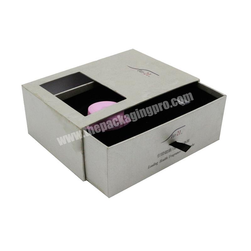 Drawer slide cosmetic packaging box with window