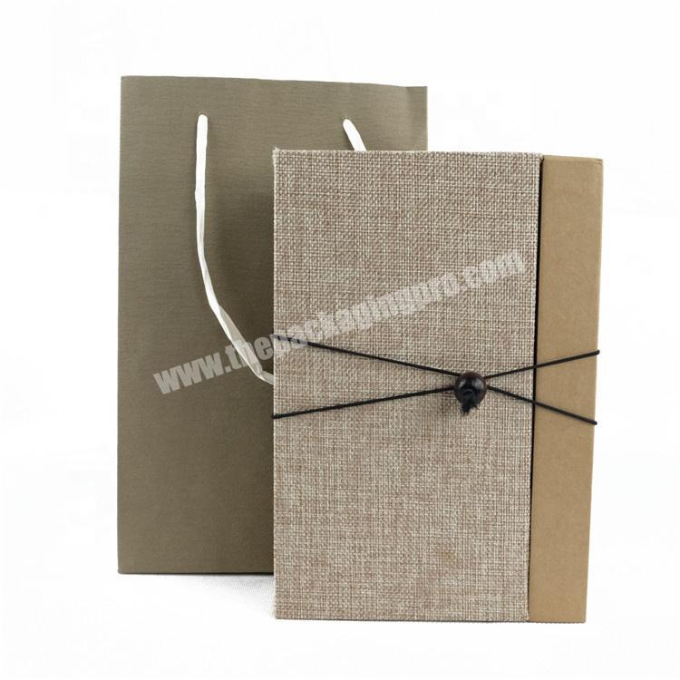 Drawer Style Linen Luxury Handmade Gift Packaging Box And Bag For Tea