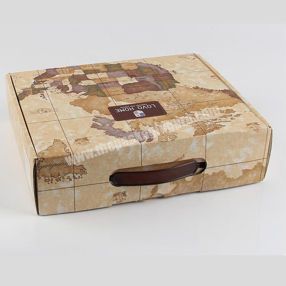 Dress clothing cardboard suitcase cardboard gift box with handle for clothes